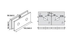 Hafele FORTIUS 04 Cam Tutucu C/C Mat Altın