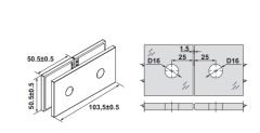 Hafele FORTIUS 04 Cam Tutucu C/C Titanyum
