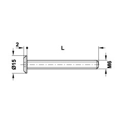 Hafele Yassı Başlı Vida M6x60mm, Nikel Kaplama (100 Adet)