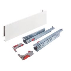 Hafele SLIM BOX Tam açılım, Yavaşlatıcılı, Beyaz Renk 90/400 mm Çekmece Sistemi