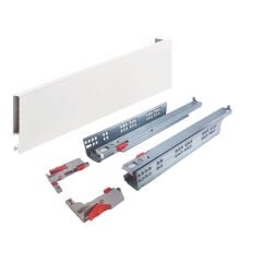 Hafele SLIM BOX Tam açılım, Yavaşlatıcılı, Beyaz Renk 90/450 mm Çekmece Sistemi