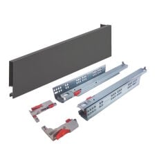Hafele SLIM BOX Tam açılım, Yavaşlatıcılı, Antrasit Renk 175/500 mm Çekmece Sistemi(Kopya)