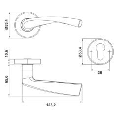 Hafele PIENA Kol seti (barelli) p. çelik mat