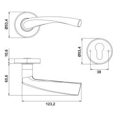 Hafele PIENA Kol seti (WC) p. çelik mat