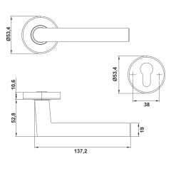 Hafele HERMA Kol seti (oda) mat siyah