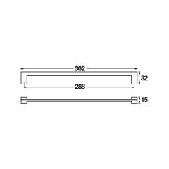 Hafele Mobilya Kulpu Rigid 288mm Paslanmaz Çelik