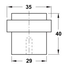 Hafele Kapı Stoperi Zemine Monte Vidalı Mat Siyah 29X40Mm