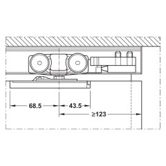 Hafele Slıdo D-Line 11-41 Alt Kılavuz Ray Plastik Siyah 1500Mm