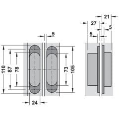 Hafele Gizli Menteşe CDH 40S 52Kg Mat Siyah