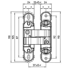 Hafele Gizli Menteşe CDH 40S 52Kg Mat Siyah