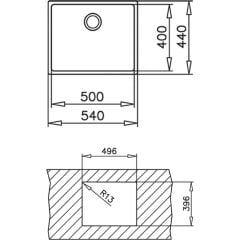 Be Linea RS515 50.40 Tezgâh Altı Paslanmaz Çelik Eviye 115000005