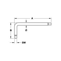Hafele Allen Anahtar SW4 66x28x4,5mm