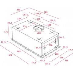 - GFH 55 - Gömülebilir Aspiratör - 367 m³/h - İnox - 55 cm - 40446700