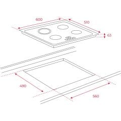 - Tz 6317 - Ankastre Cam Seramik Elektrikli Ocak