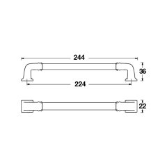 Hafele Mobilya Kulpu Norman 224mm Antik Gümüş