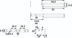 Hafele Magnet S Mıknatıslı Bas-Aç, Beyaz