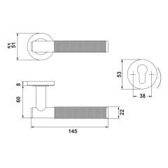 Hafele VERONA II Kol seti (barelli) mat altın