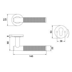 Hafele VERONA II Kol seti (oda) antik bronz