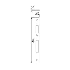 Hafele Gömme Kilit Karşılığı 22x205mm Parlak Pirinç Renk