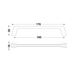 Hafele Mobilya Kulpu Tria 160mm Mat Siyah