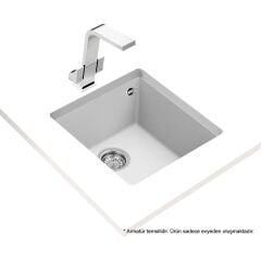 SQUARE 40.40 TG ARTIC WHITE Tezgahaltı Granit Eviye Damlalıksız Beyaz 40 cm 115230029
