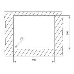 SQUARE 40.40 TG ARTIC WHITE Tezgahaltı Granit Eviye Damlalıksız Beyaz 40 cm 115230029