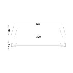 Hafele Mobilya Kulpu Tria 320mm Mat Siyah