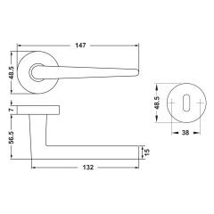 Hafele KANT Kol seti (oda) mat siyah