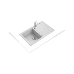 - STONE 50 B-TG WHITE - Ankastre Granit Eviye - Beyaz - 86 cm - 115330019