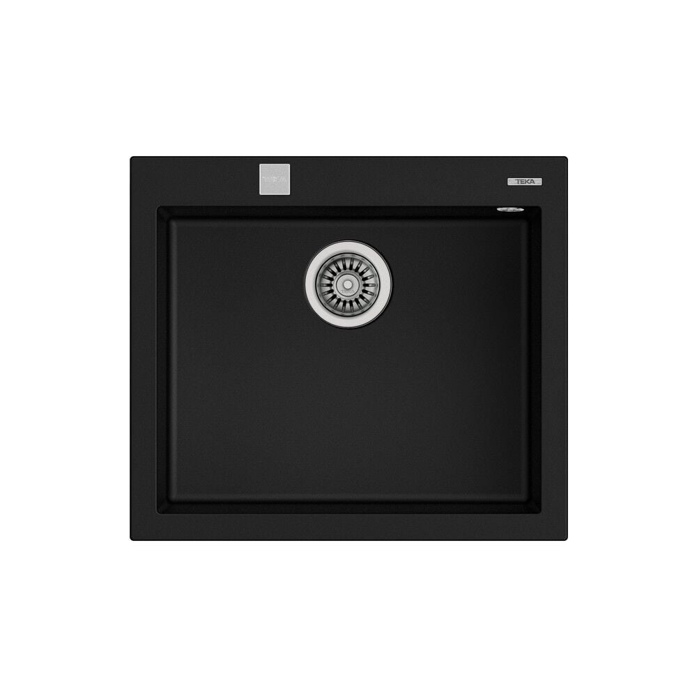 Peramics Teka FORSQUARE 50.40 TG BLACK Ankastre Kumanda Sifonlu Granit Eviye Siyah 50 cm 115230005