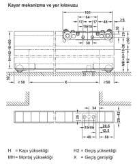 Hafele Design 80-M Ahşap Kayar Seti 1100mm