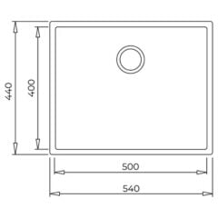 Peramics Teka SQUARE 50.40 TG ARTIC WHITE Tezgahaltı Granit Eviye Beyaz 50 cm 115230024
