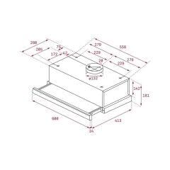 - TL 6210 WH - Sürgülü Aspiratör - 400 m³/h - Beyaz - 60 cm - 113080005