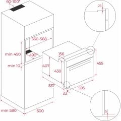 Infinity G1 Mlc 84-G1 Bm 45 Litre 1000 W Grill Özellikli Kompakt Ankastre Mikrodalga Fırın - Mat Siyah