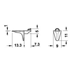Hafele Raf Pimi 5mm 9kg (500 Adet), Nikel