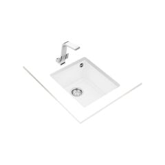 SQUARE 34.40 TG ARTIC WHITE Tezgahaltı Granit Eviye Beyaz 34 cm 115230034