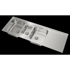 - Classic 2½b 1d 140 cm 2,5 Gözlü Damlalıklı Paslanmaz Çelik Evye – 10119081