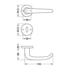 Hafele ERGO-PRO Kol seti (barelli) p.çelik mat