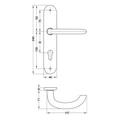 Hafele PC Kol seti,alü.gümüş renkli