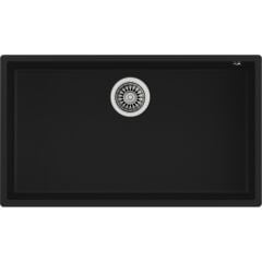 SQUARE 72.40 TG BLACK Tezgahaltı Granit Eviye Siyah 72 cm Dayanıklı Yüzey Özellikli 115230015