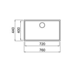 SQUARE 72.40 TG BLACK Tezgahaltı Granit Eviye Siyah 72 cm Dayanıklı Yüzey Özellikli 115230015