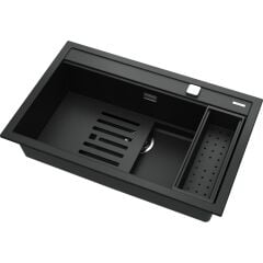 - Nova 80 Ws-Tg Black - Ankastre Kumanda Sifonlu Granit Eviye - Siyah - 79 cm - 115230057