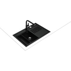 - Nova 80 Ws-Tg Black - Ankastre Kumanda Sifonlu Granit Eviye - Siyah - 79 cm - 115230057