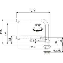 Franke Active Window Doccia Eğilebilen Armatür, Krom