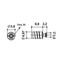 Hafele FLY Yaylı Mil Vidalanarak Ø 5mm