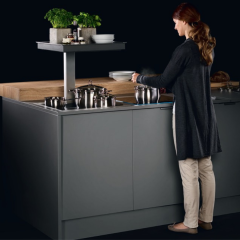 Hafele Elektrikli Köşe Kiler Sistemi Qanto 2 Tepsili Antrasit