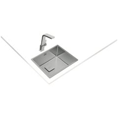 FLEXLINEA RS15 50.40 Paslanmaz Çelik Tezgahaltı Eviye Gri 50 cm Modern Şekil 115000012
