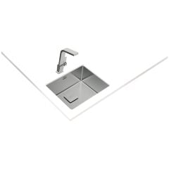 FLEXLINEA RS15 50.40 Paslanmaz Çelik Tezgahaltı Eviye Gri 50 cm Modern Şekil 115000012