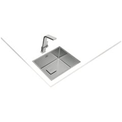 FLEXLINEA RS15 50.40 Paslanmaz Çelik Tezgahaltı Eviye Gri 50 cm Modern Şekil 115000012