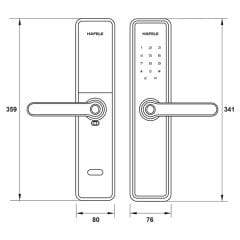 Hafele DL7600 Elektronik Kapı Kilidi, Siyah